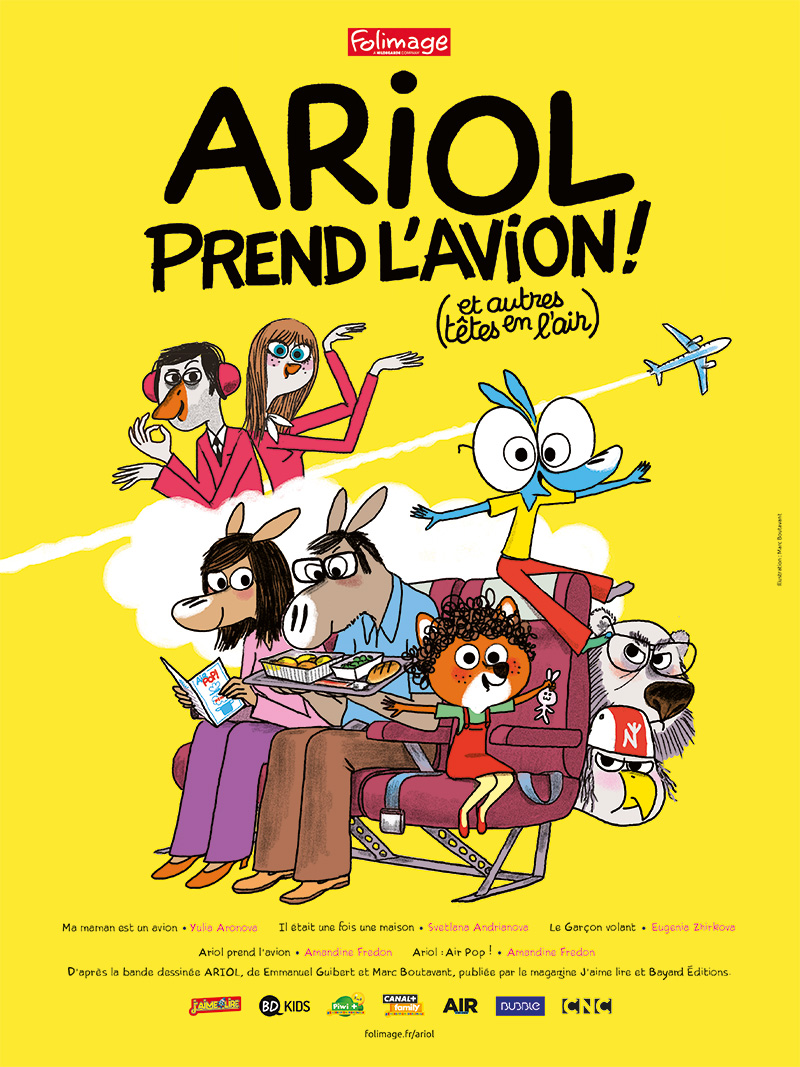 Affiche film Ariol prend l’avion (et autres têtes en l’air)